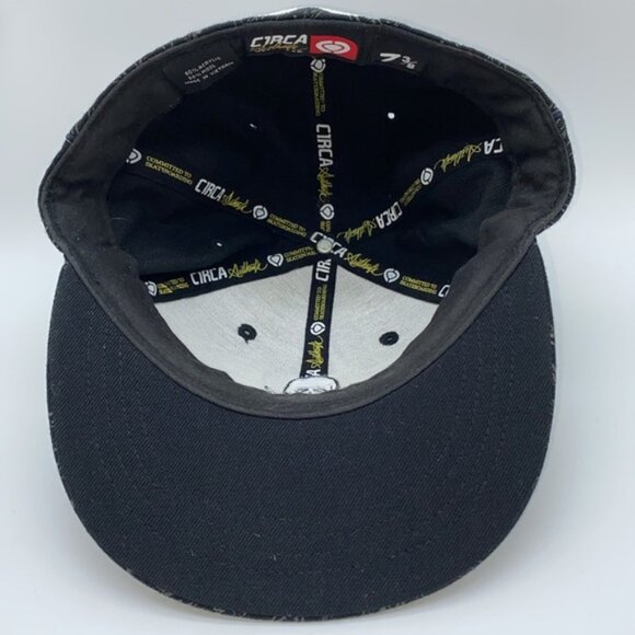 Circa Hat Men’s 7 3/8 Black Authentic Skull Drum Sticks Headwear Baseball Cap - Picture 7 of 14